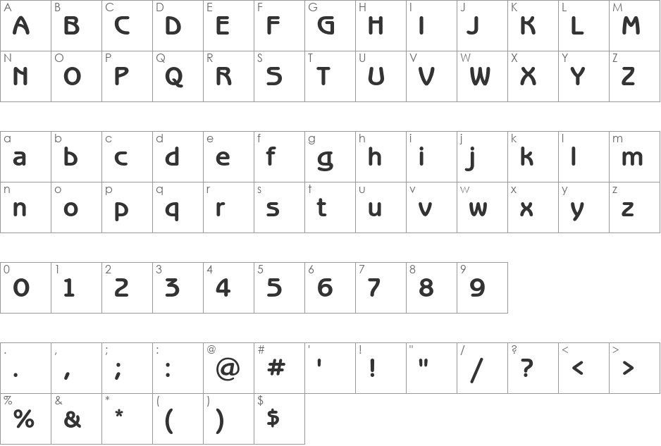 BenguiatGothicC font character map preview
