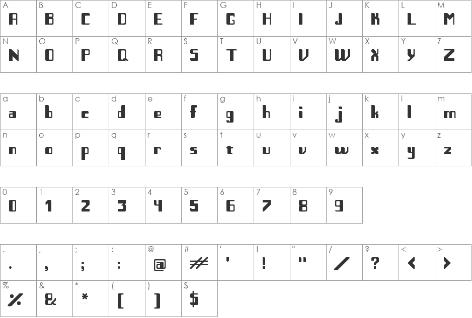 tipografia font character map preview