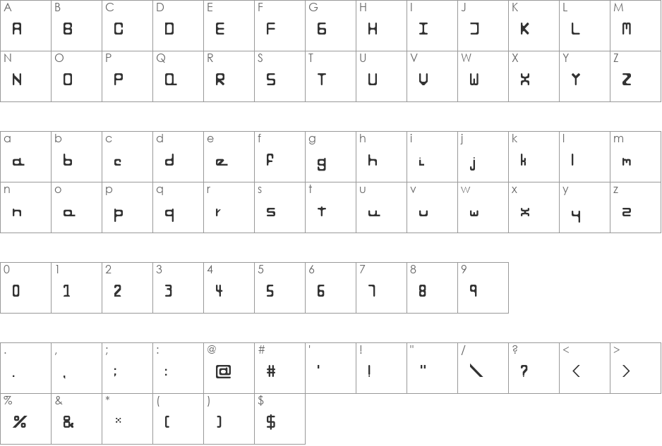 tipografia1 font character map preview