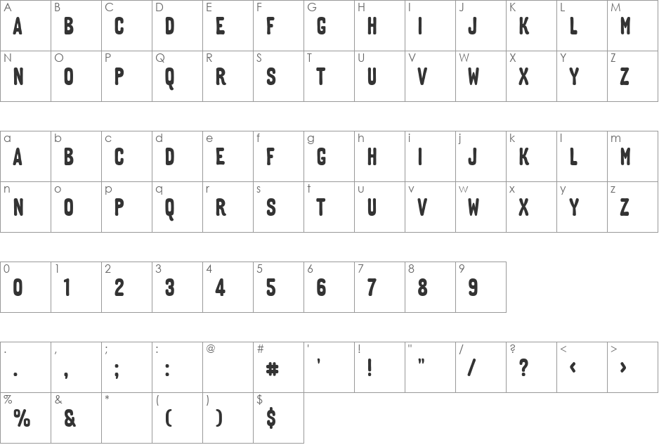 TLMoulinRouge font character map preview
