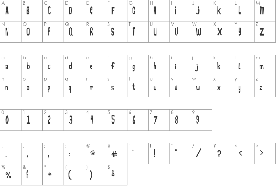 TMBFont font character map preview