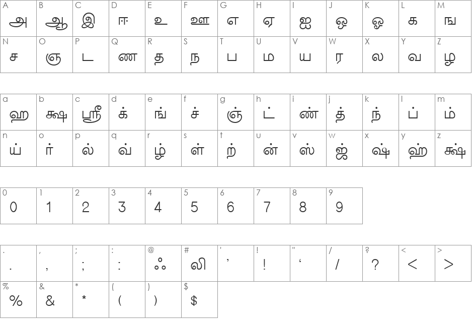 TMNEWS font character map preview