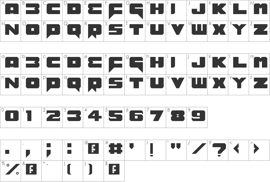 Benny Benassi Font Remake font character map preview