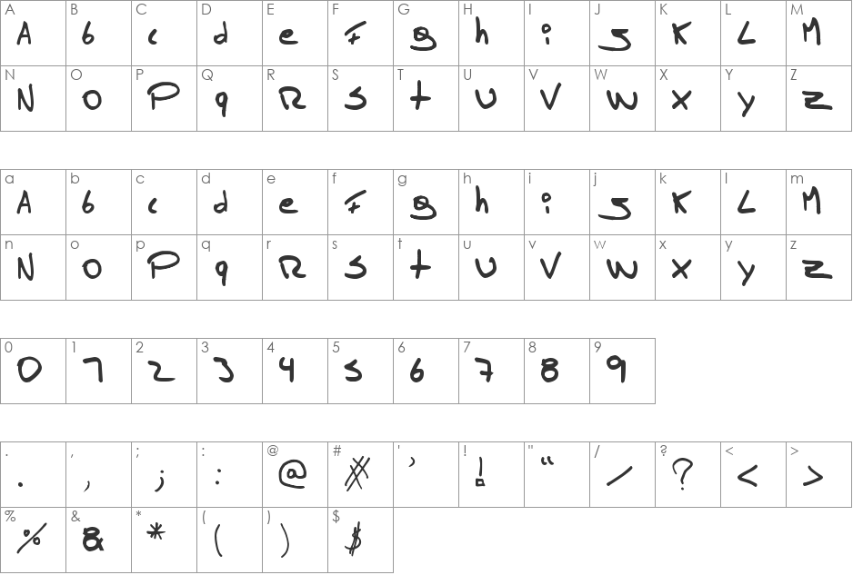 Tomas Massu font character map preview