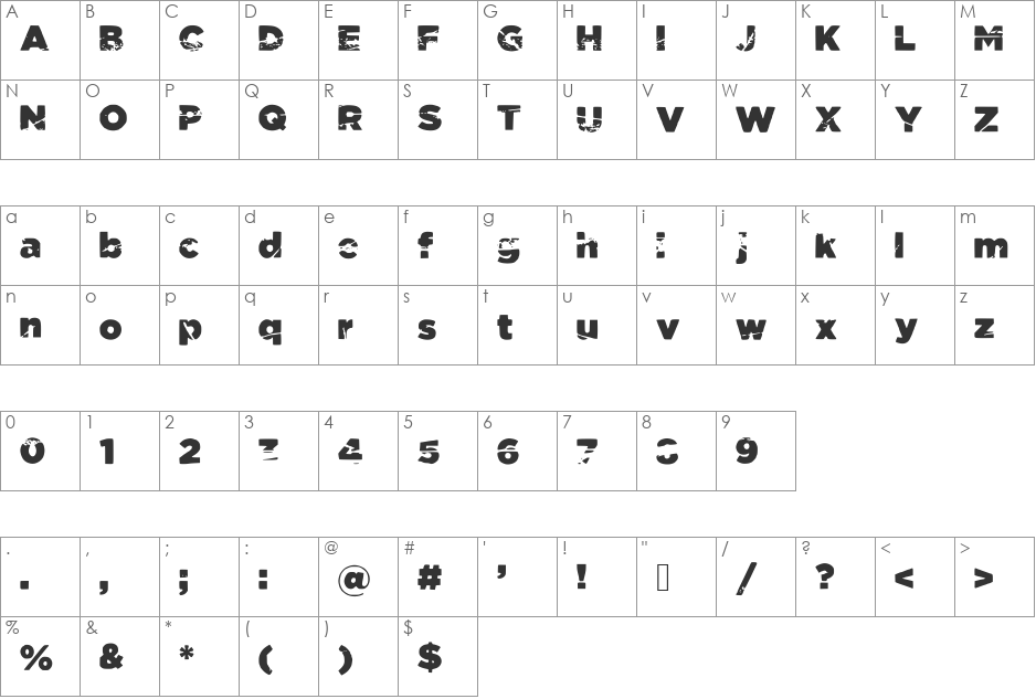 Tomb_Raider font character map preview