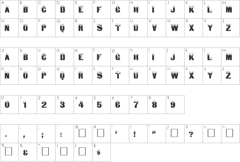 Tone font character map preview