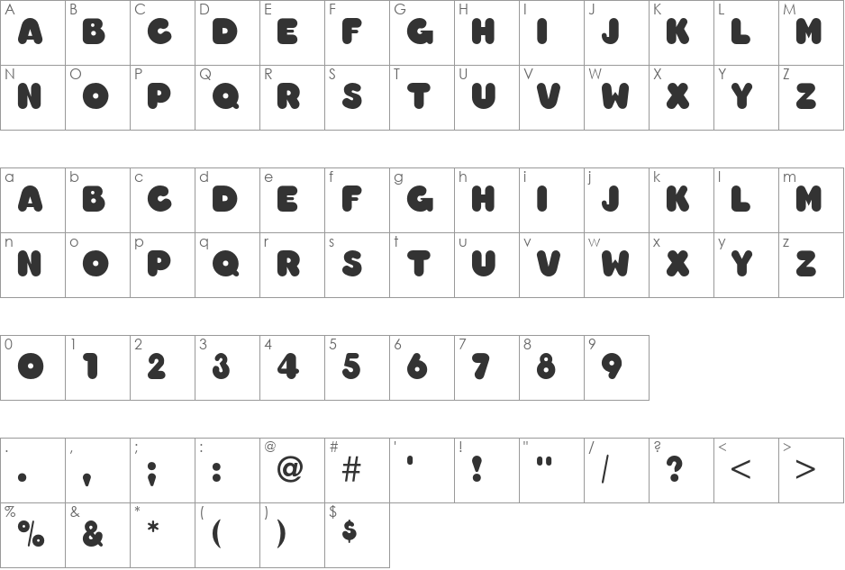 Too font character map preview