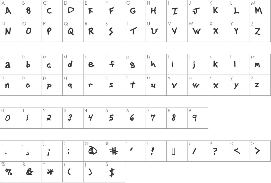 advertisingphilfont font character map preview
