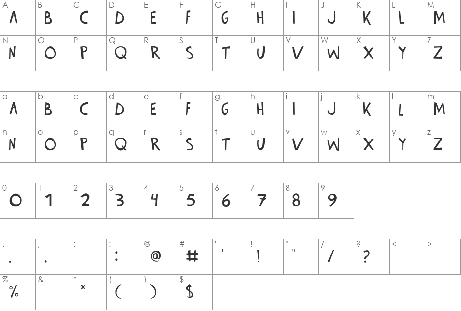 Totally Oilsome font character map preview