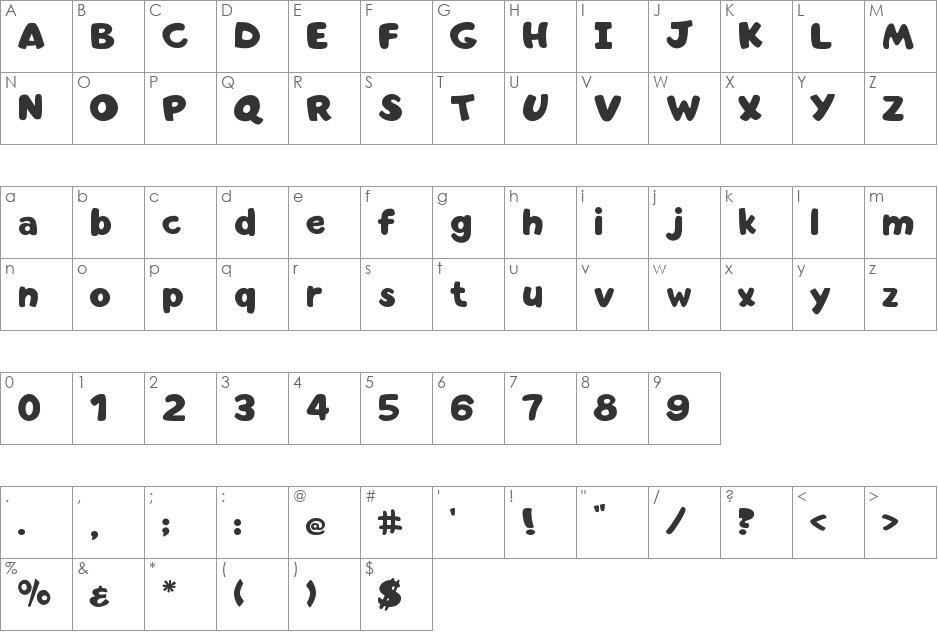 ToysRUs-FontSolid font character map preview