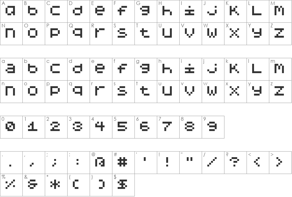 TPF Modular 2 font character map preview