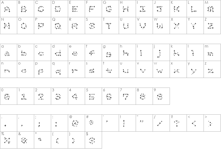 trattorian 2 font character map preview