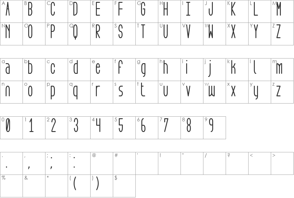Aeg Flyon Now font character map preview