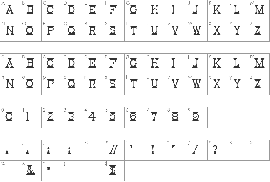 Triangle Two font character map preview