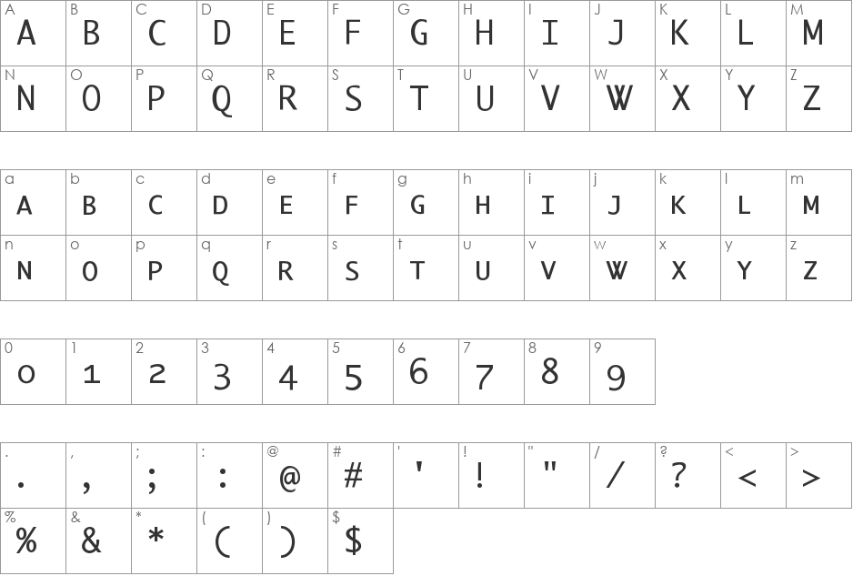 BerlinSmallCaps font character map preview