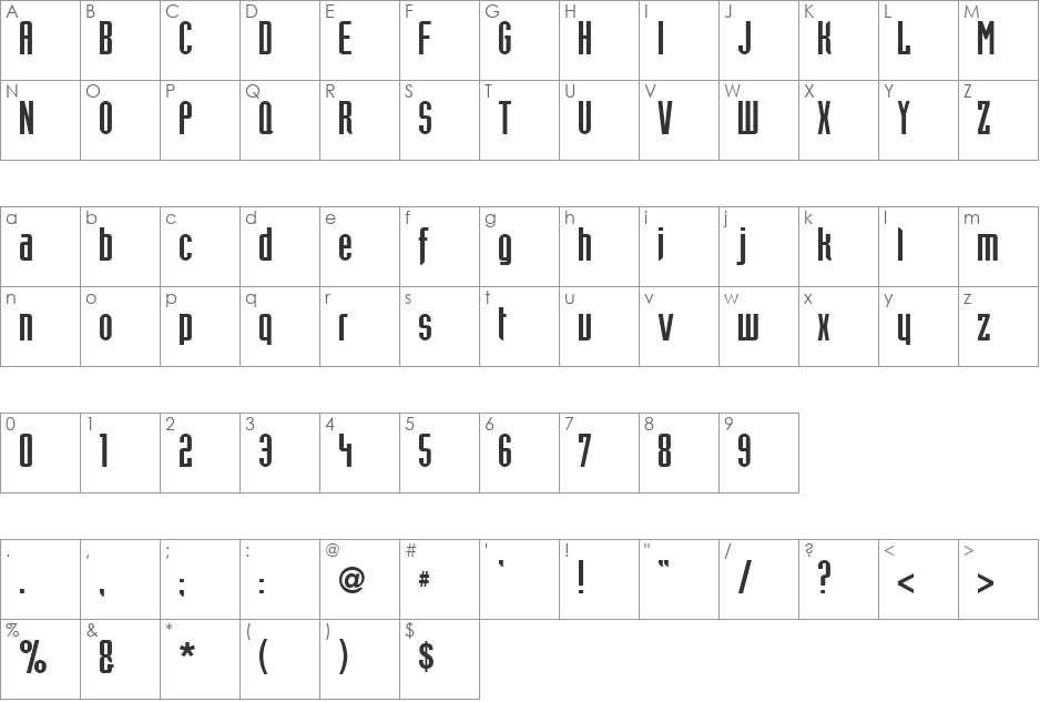 Trust This One font character map preview