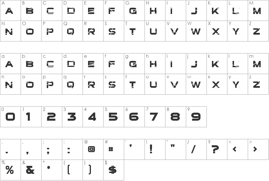 TSalvacion font character map preview