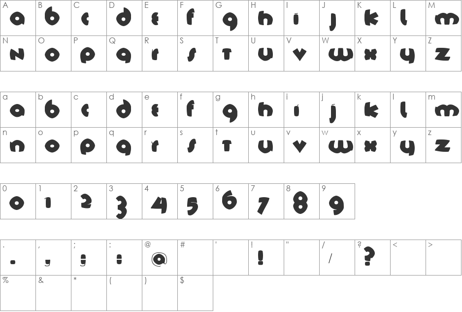 TschichFS-Black font character map preview