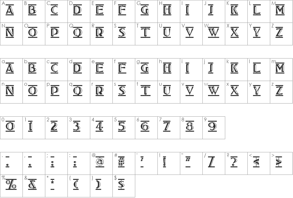 Tucson Two Step NF font character map preview