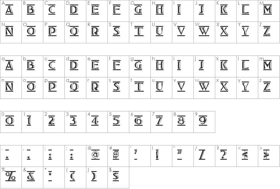 Tucson Two Step NF font character map preview