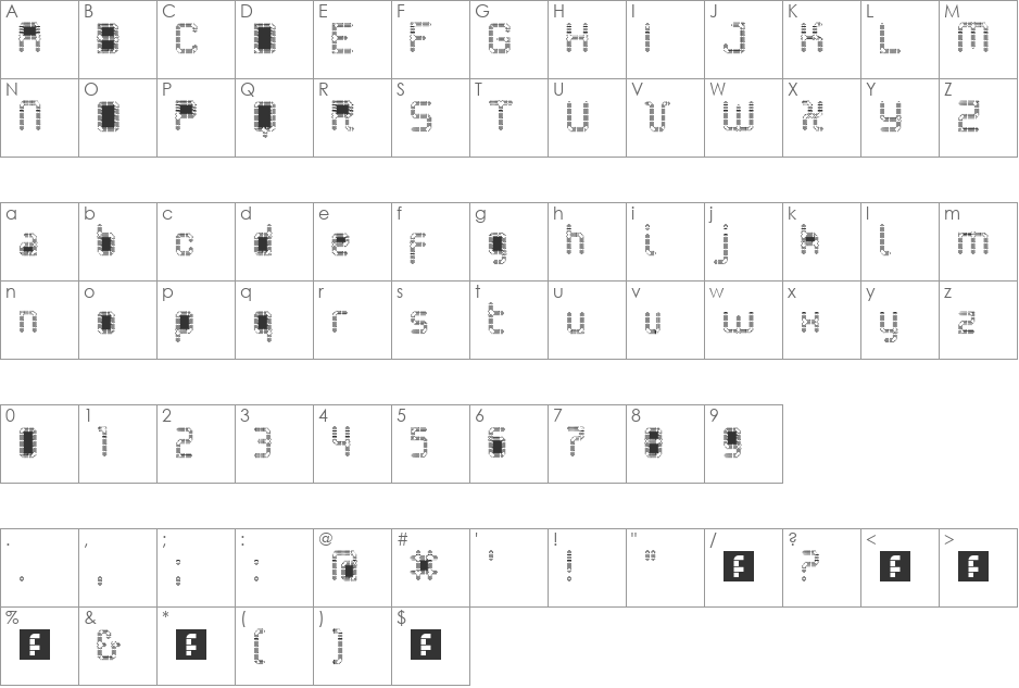 tudes_typographiques_02b.ttf font character map preview