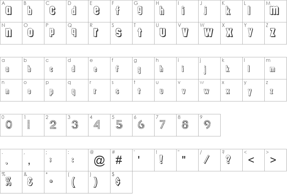 tungfont alpha 003 font character map preview