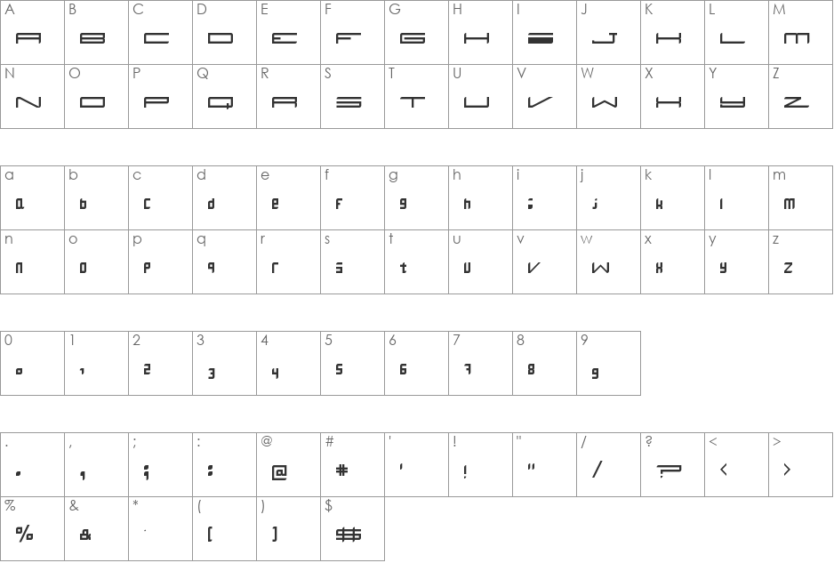 tuning font character map preview