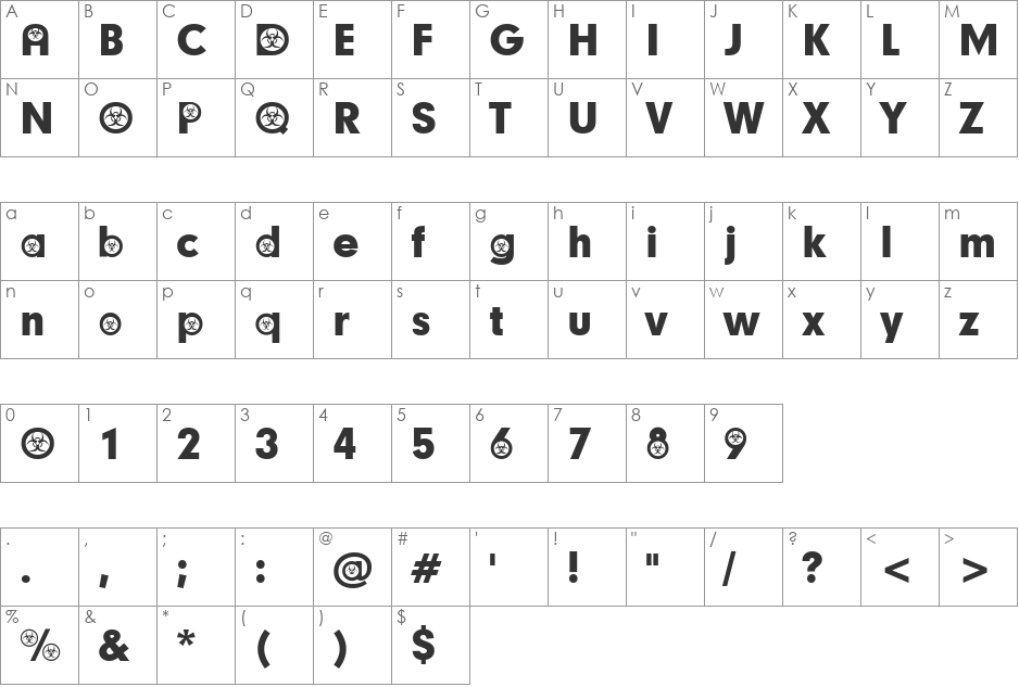 Turkish Participants font character map preview