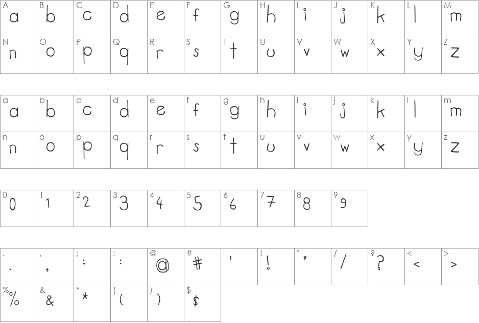 tweed. font character map preview