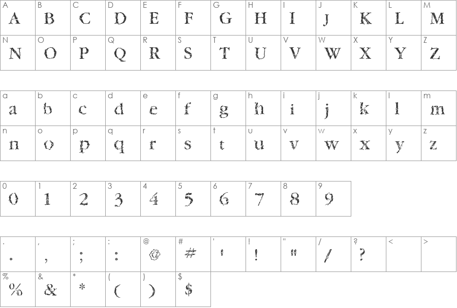 TwyliteZone font character map preview
