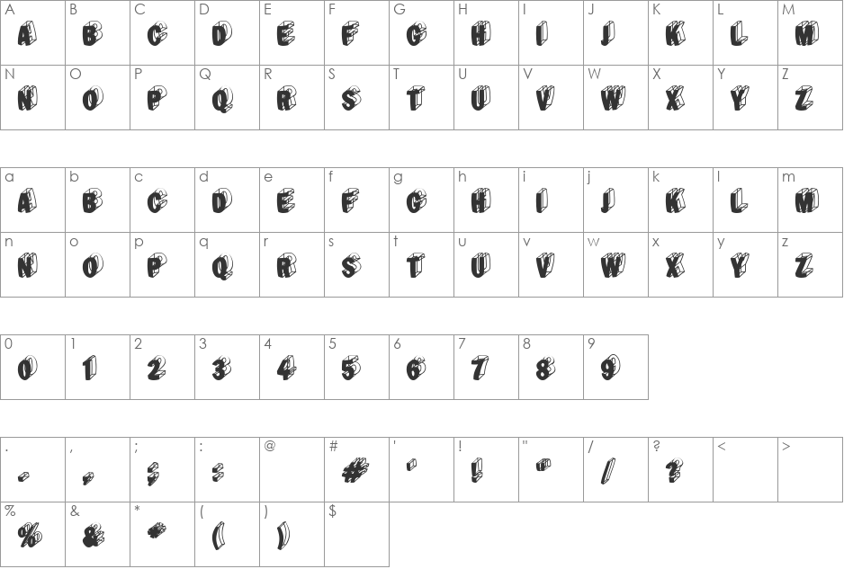 TypefaceEggs font character map preview