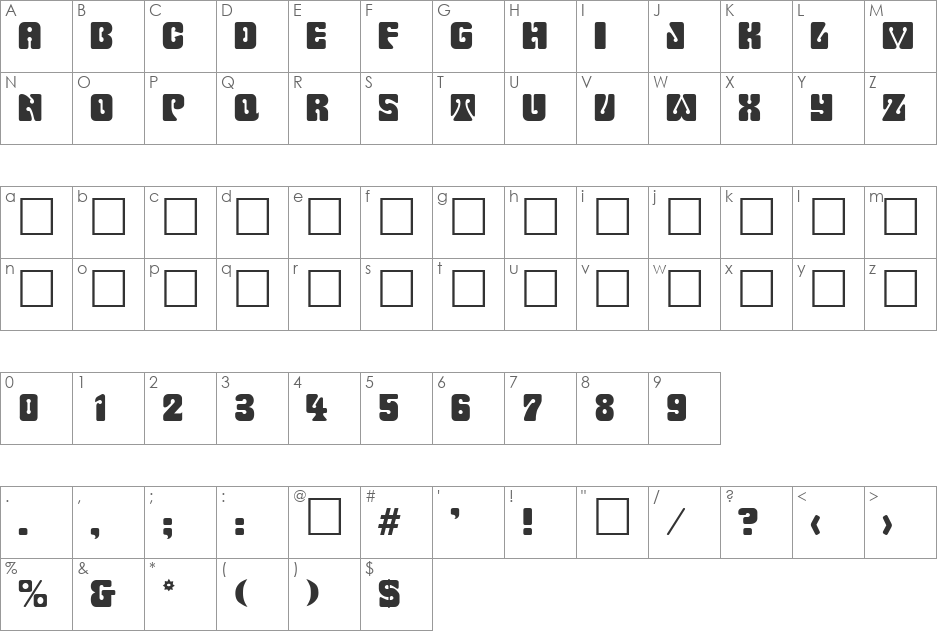 TYPESHOP font character map preview