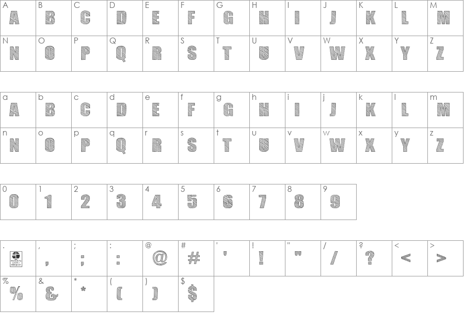 TYPO SKETCH DEMO font character map preview