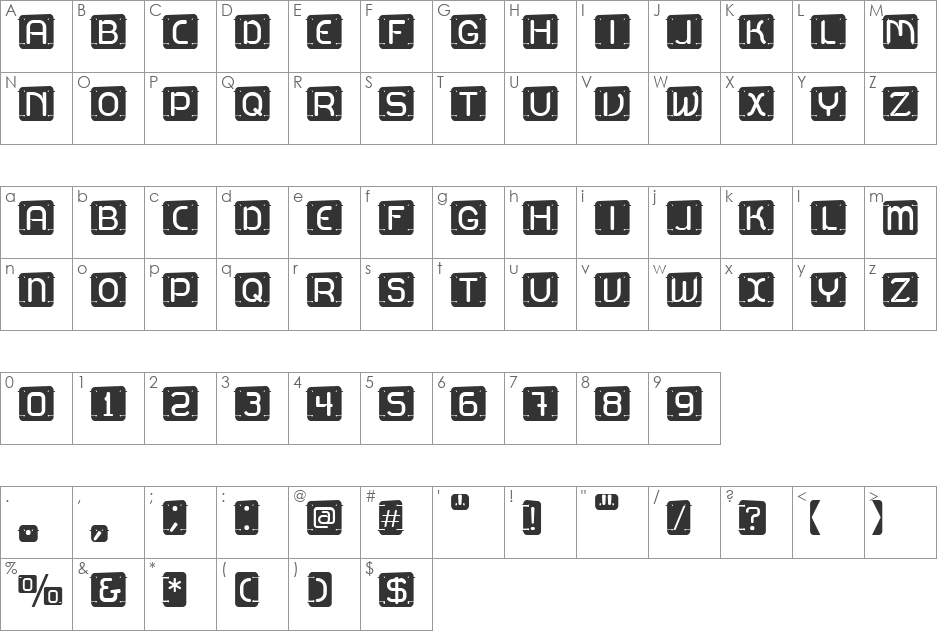 U2 Metalona* font character map preview