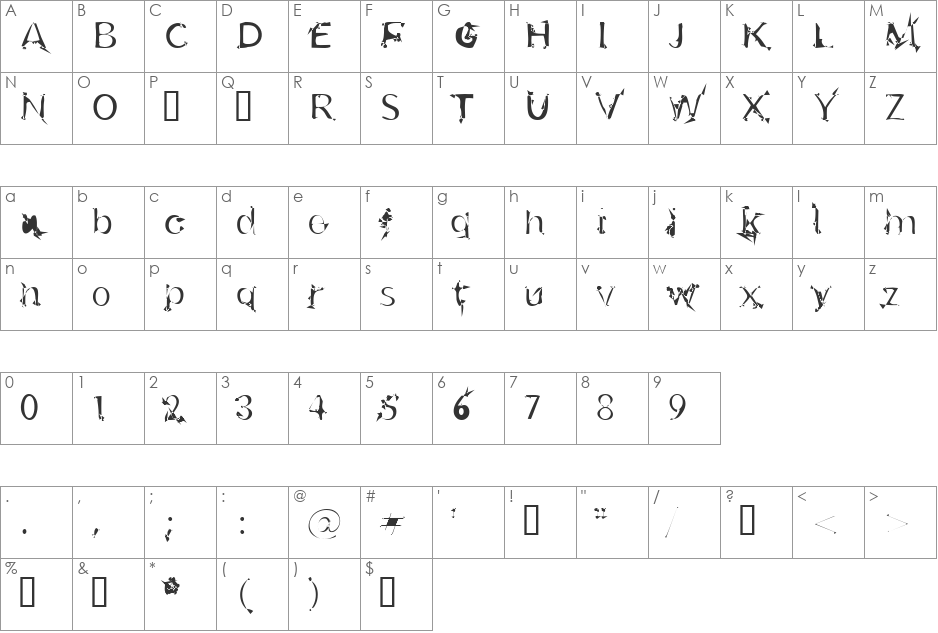 u26fog font character map preview