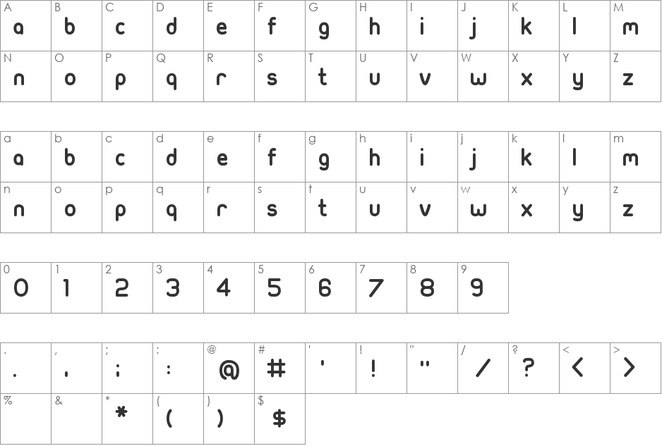 Ubuntu-Title font character map preview
