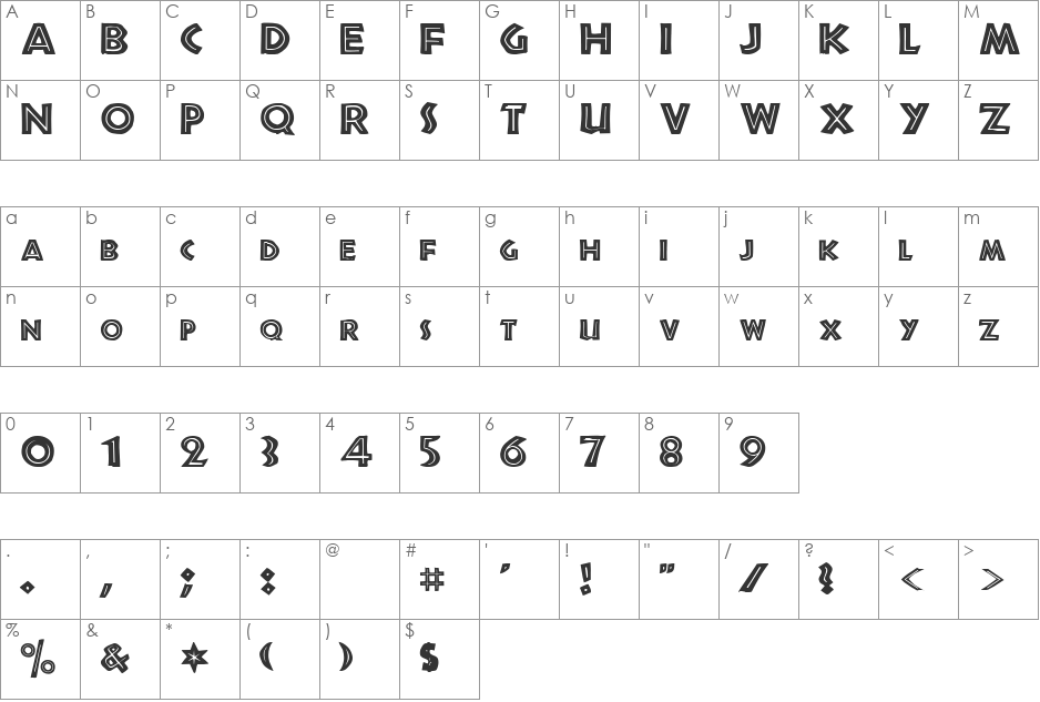 UGANDA font character map preview