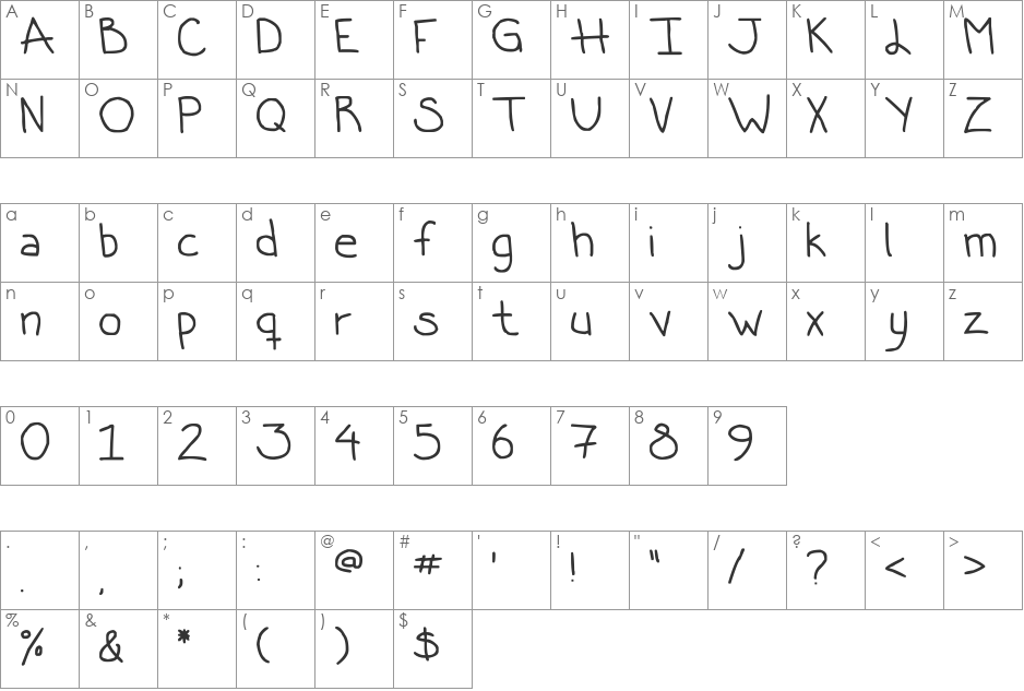 ugly_betty vol 0.2 font character map preview