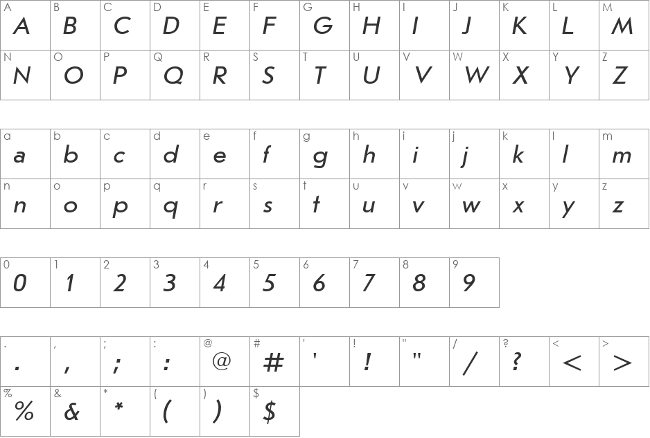 UkrainianJournalSans font character map preview