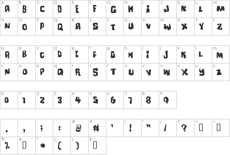 Ultimatum font character map preview