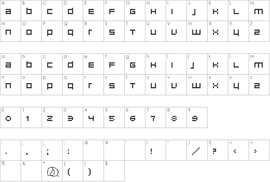 unborn editrion font character map preview