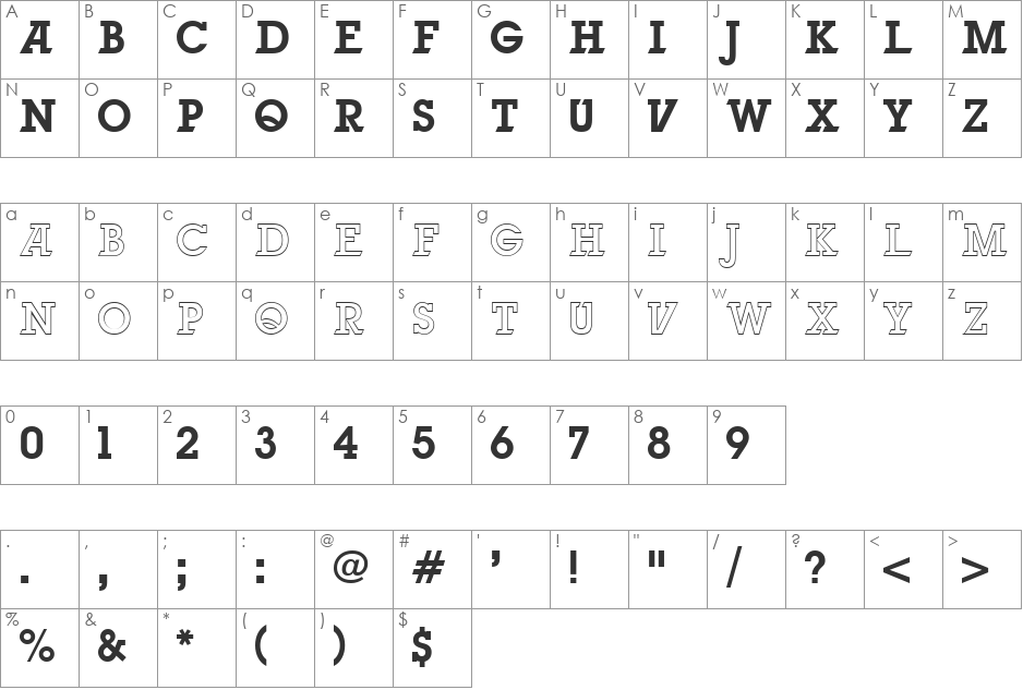 UNbreakABLE font character map preview