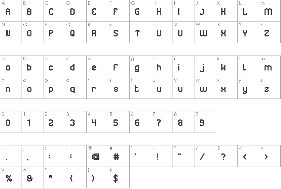 underground font character map preview
