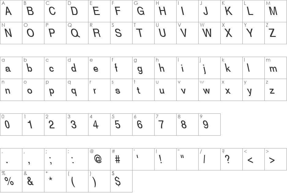 Underwater Backstroke font character map preview