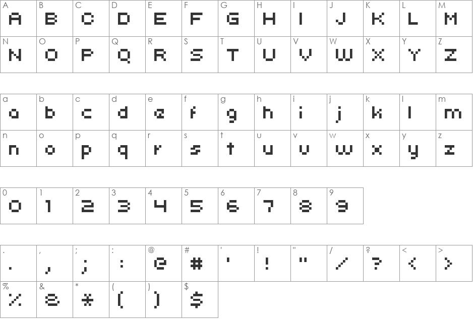 uni 05_64 font character map preview