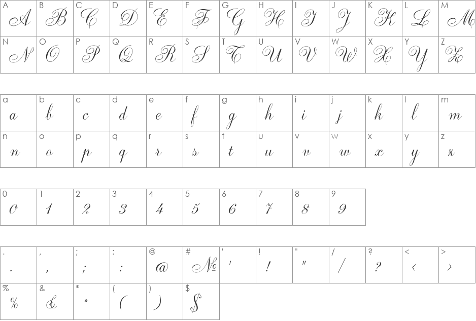 UNI Chu truyen thong font character map preview