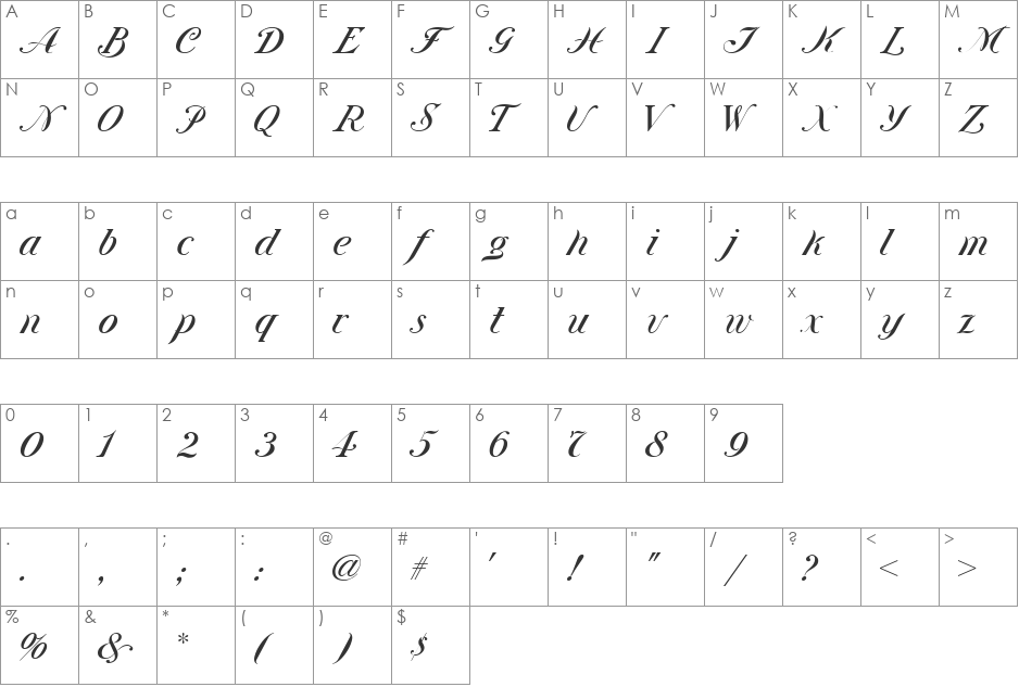 Union Telegraph NF font character map preview