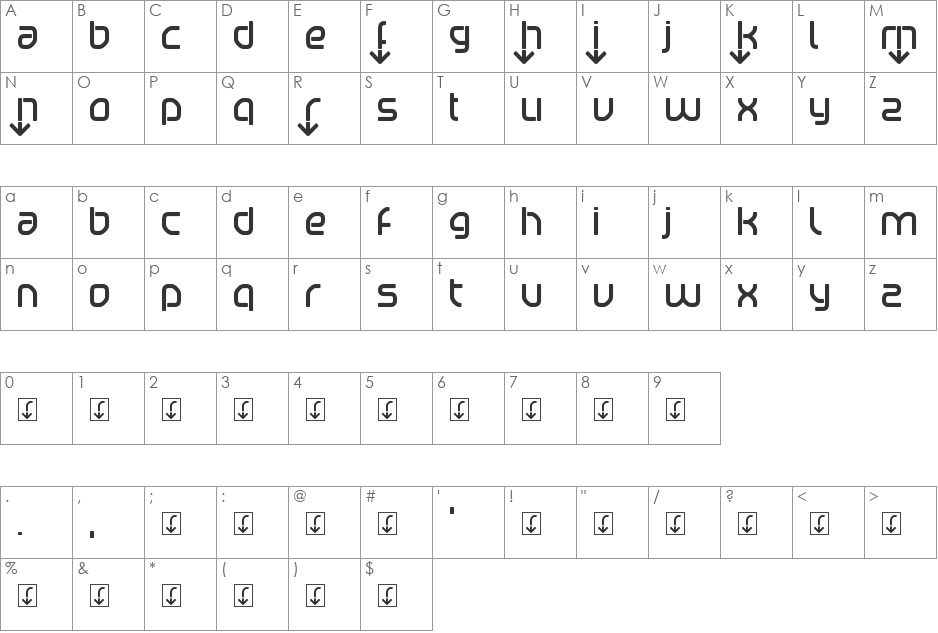 betapoRt font character map preview