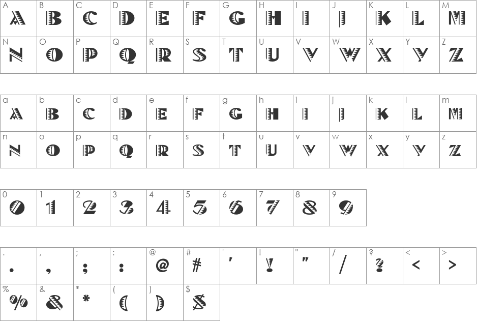 Bete Noir NF font character map preview