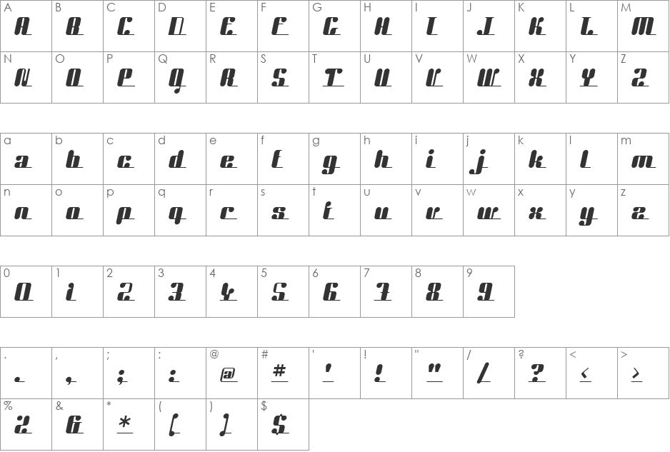 UniteTogetherICG font character map preview